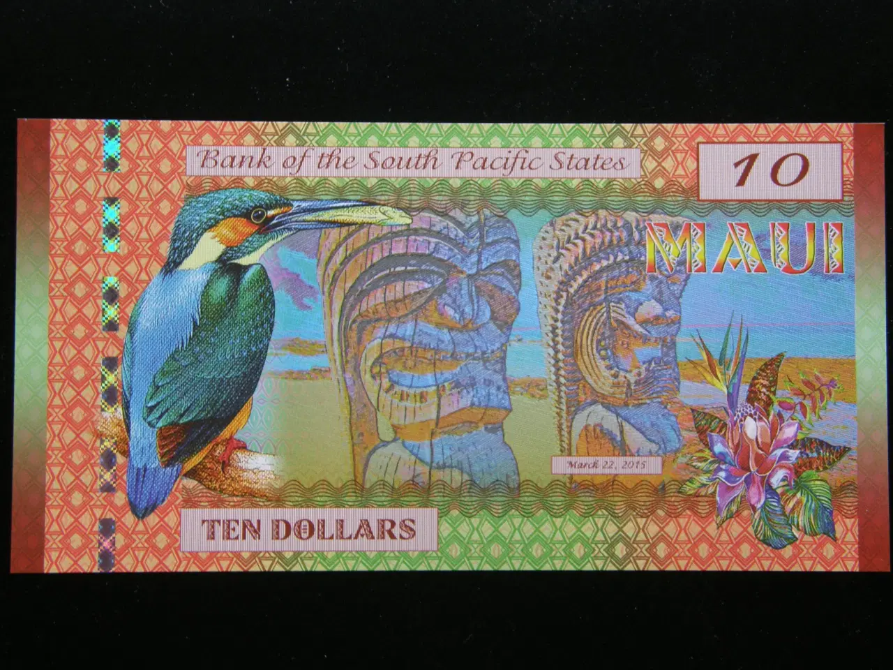 Billede 1 - Maui - Hawaii  USA  10 Dollars 2015 Unc.