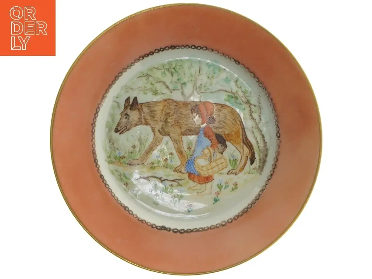 Billede 1 - Dekorativ tallerken med Rødhætte motiv fra b&g (str. Ø 22 cm)