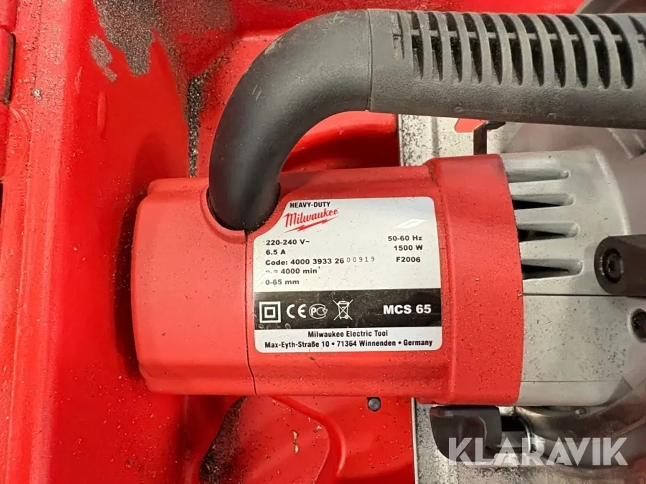 Billede 9 - Metalrundsav Milwaukee MCS 65 - 1500 W, 220–240V