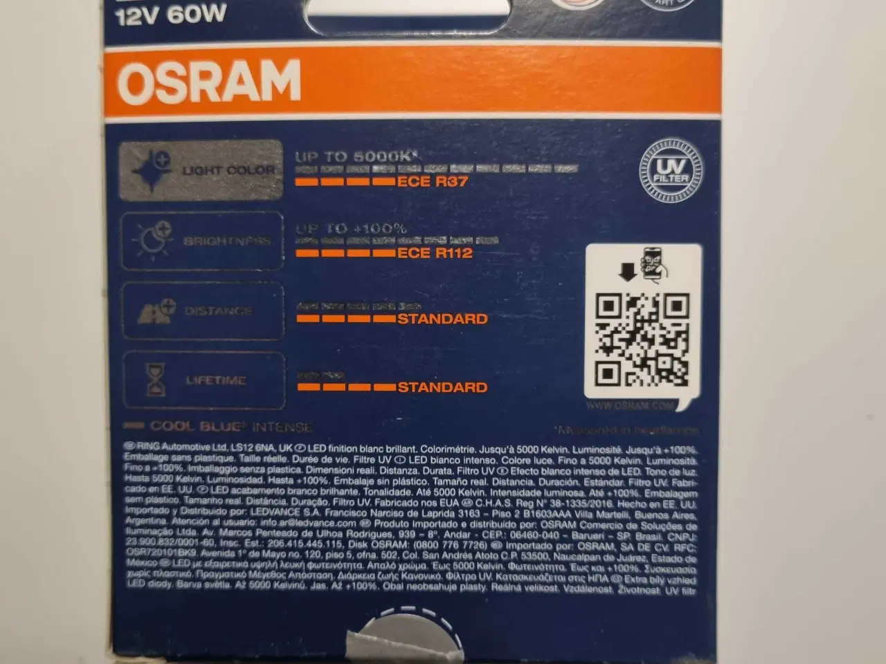 Billede 2 - Osram HB3 12v 60w forlygtepærer 