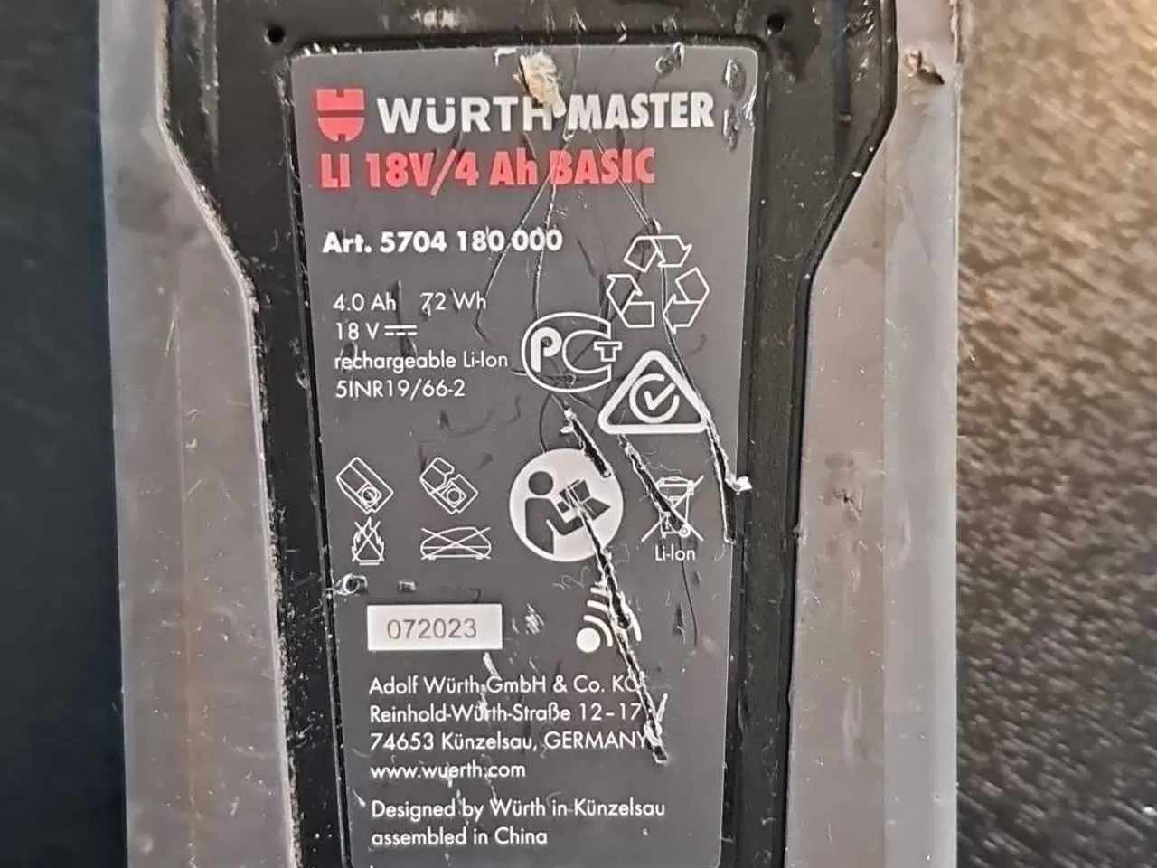 Billede 1 - Wurth Master Li 18/4ah batteri