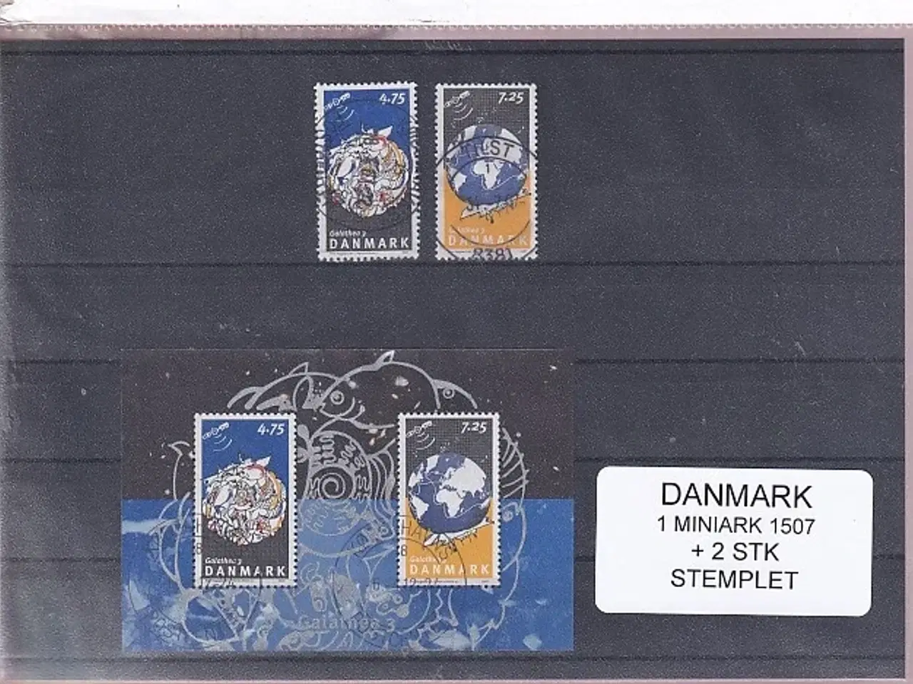 Billede 1 - Danmark - Miniark 1507  + enkeltmærker - Stemplet