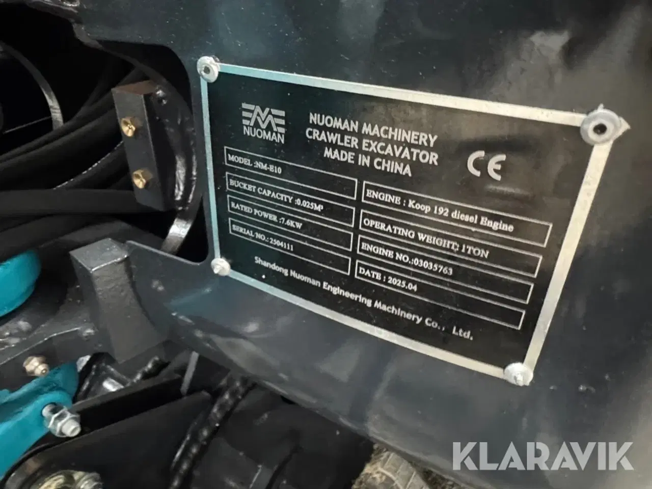 Billede 5 - Gravemaskine Nuoman NM-E10 1T