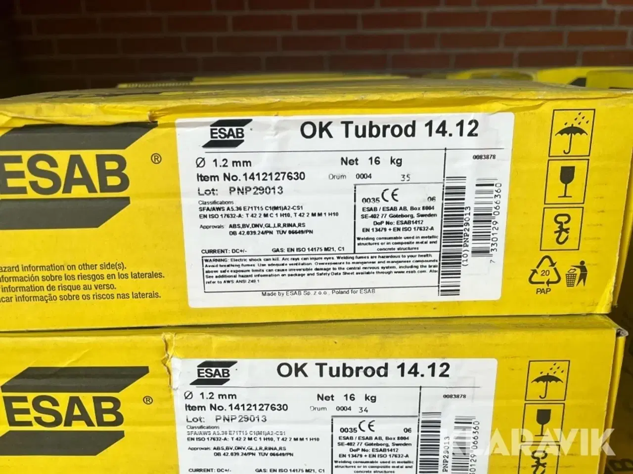 Billede 1 - Svejsetråd Esab Ok tubrod 14.12 3 ruller