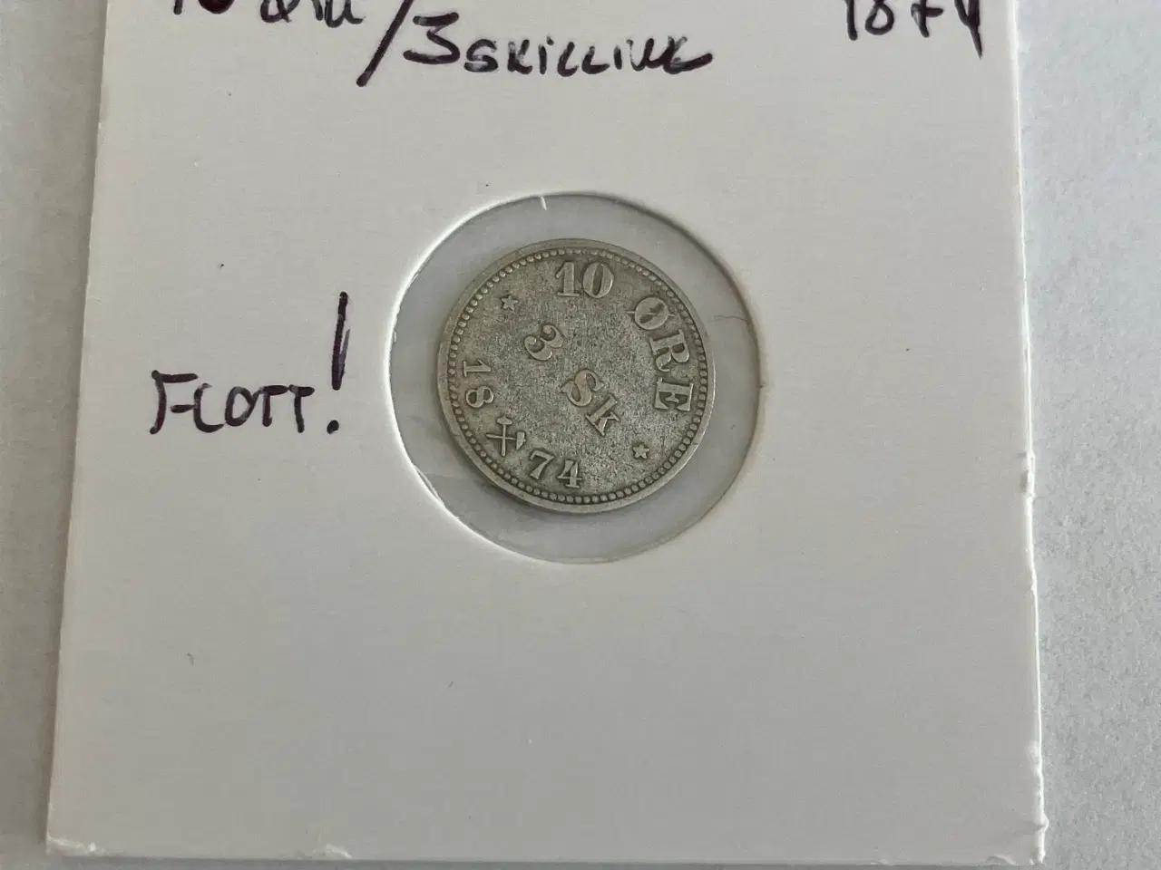 Billede 1 - 10 øre (3 Skilling ) 1874 Norge