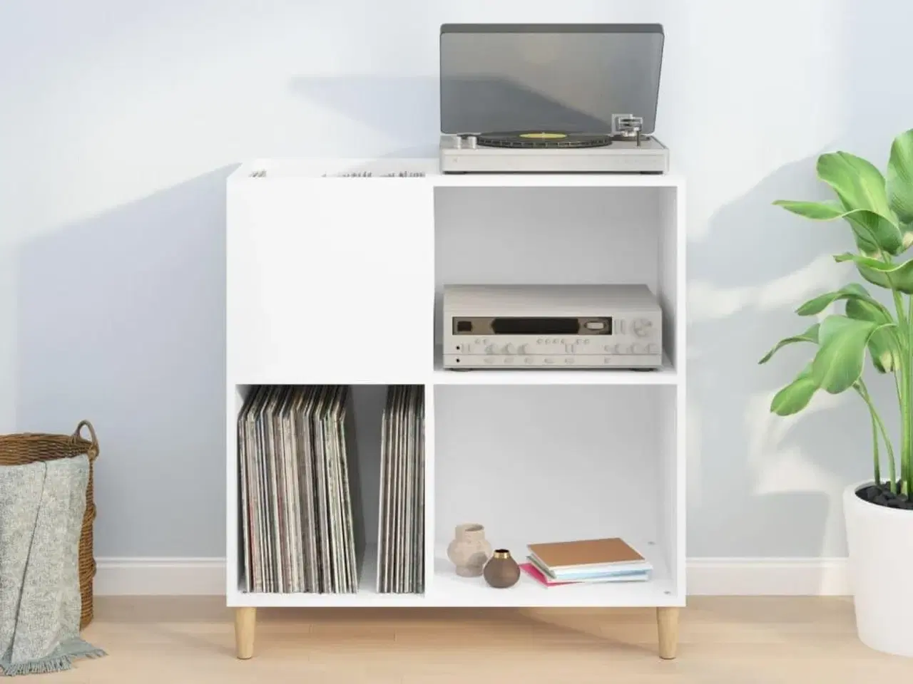 Billede 3 - Vinylskab 84,5x38x89 cm konstrueret træ hvid