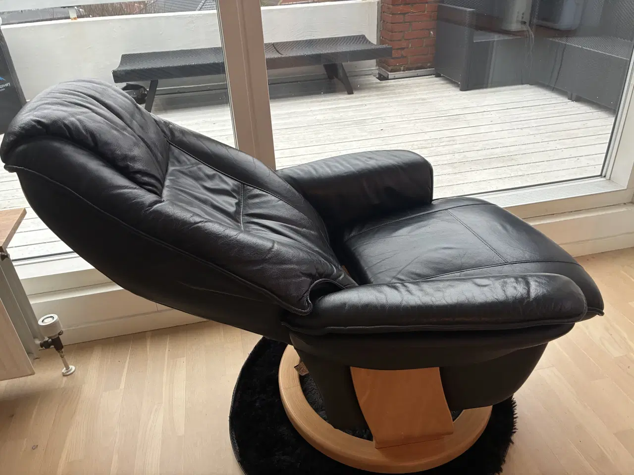 Billede 7 - Læder lænestol sort Hjort Knudsen