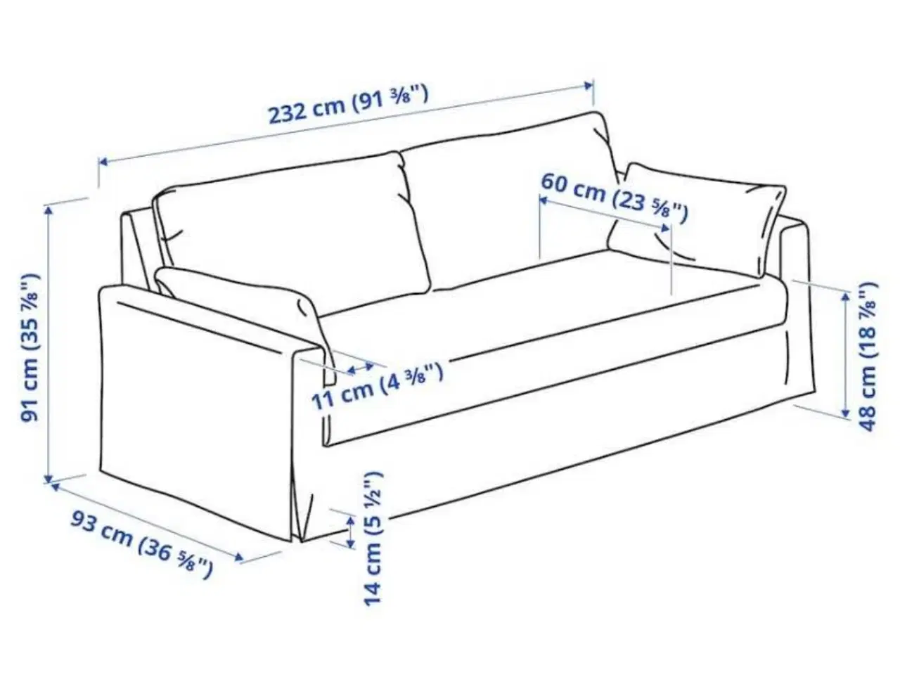 Billede 2 - Sofa beige 232x93 cm