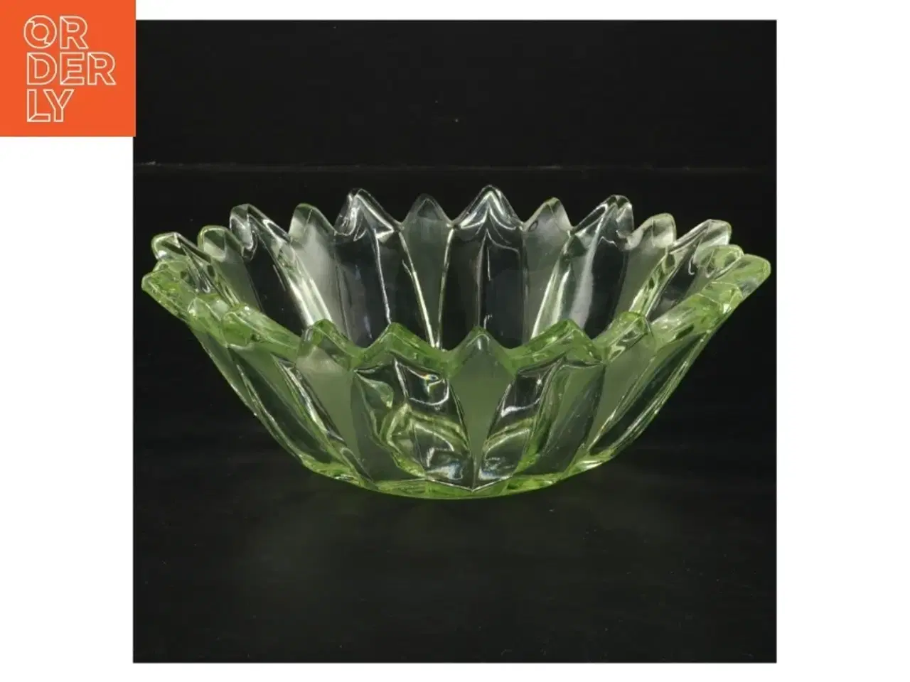 Billede 1 - Vintage grøn glasskål (str. Ø 17x5 cm)