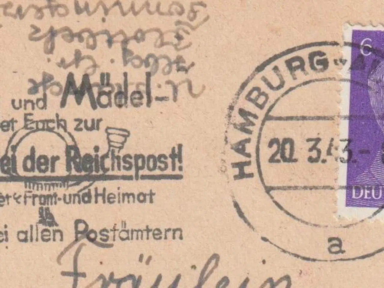 Billede 5 - Lot 5 stk. tyske postkort fra 1940-erne