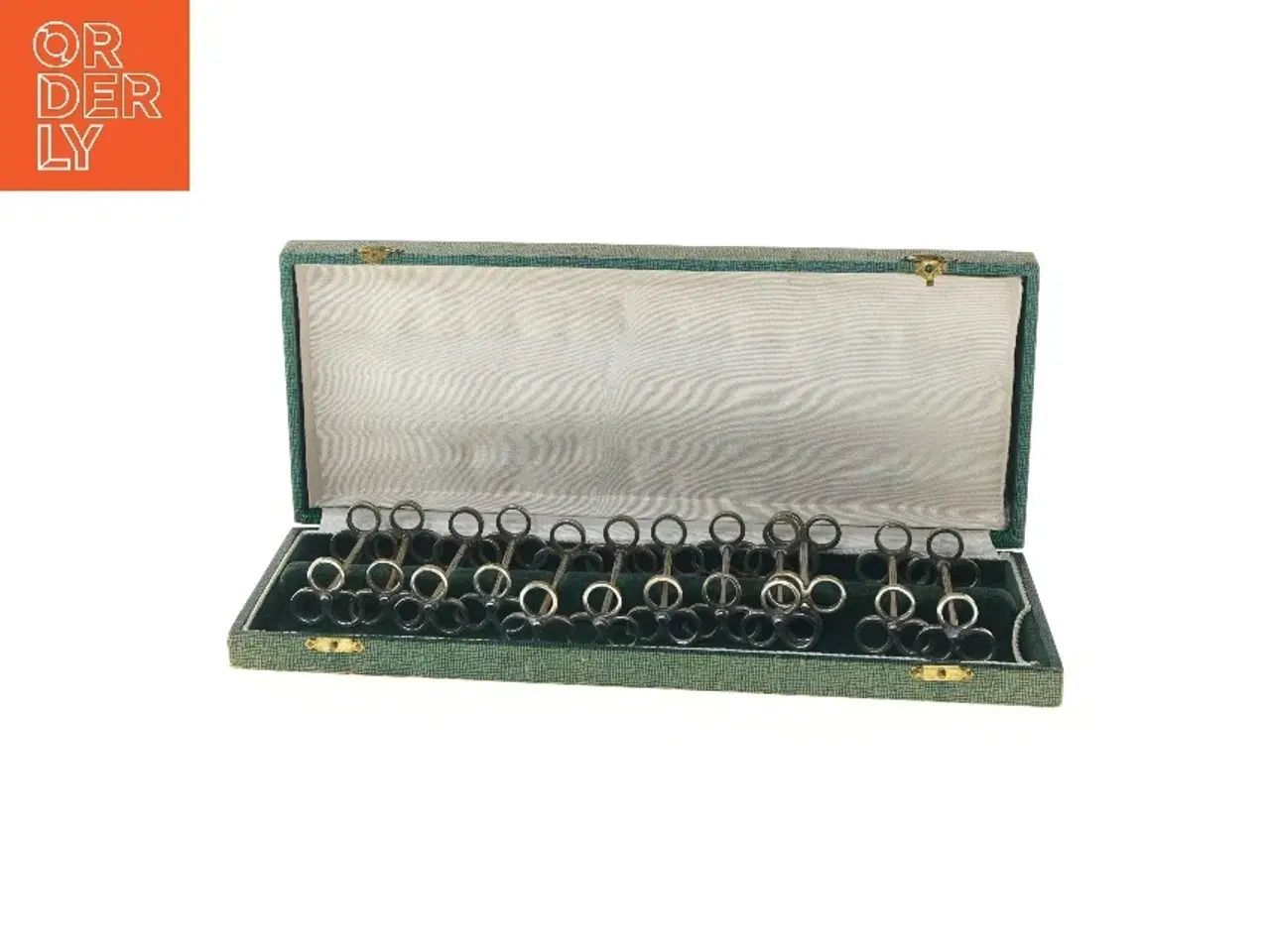 Billede 1 - 12 stk. Pletsølv franske 1930&#39;er knivholdere (str. 33x13 cm)