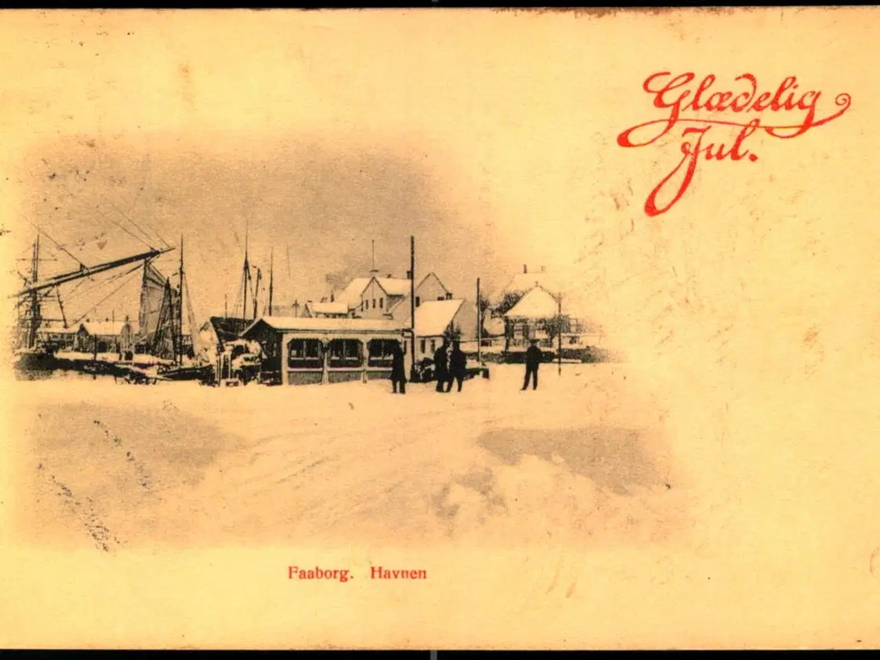 Billede 1 - Faaborg Havnen - Glædelig Jul - David J. Bager 41368 - Brugt