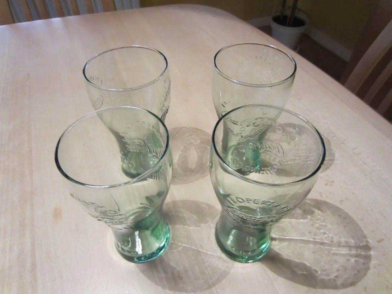 Billede 2 - 4 stk. Coca Cola glas i grønlig skær