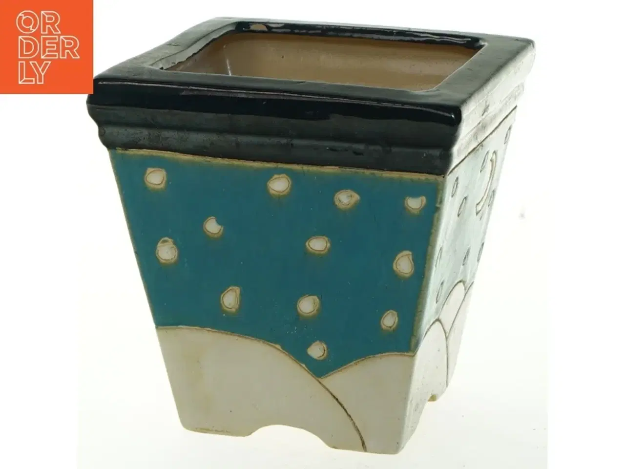Billede 1 - Keramisk urtepotte (str. 13x8x8 cm)