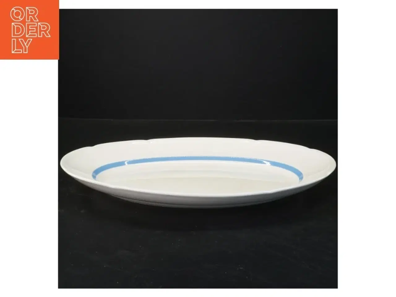 Billede 1 - Oval fad med blå kant (str. 33x24 cm)