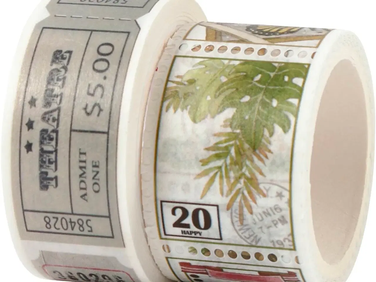 Billede 1 - Masking Tape med Billet- og Naturmotiver, 2 ruller