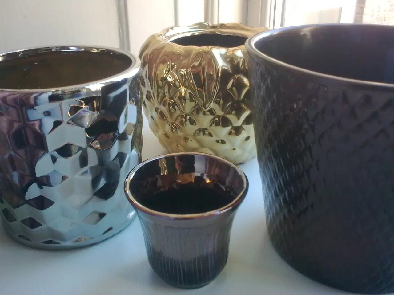 Billede 2 - Guld sølv kobber GRAFISK potteskjuler SÆT