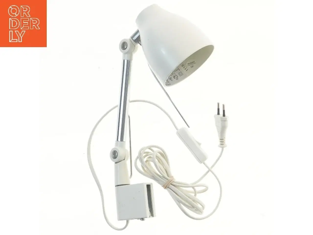 Billede 2 - Hvid bordlampe med klips fra IKEA (str. 37 cm)