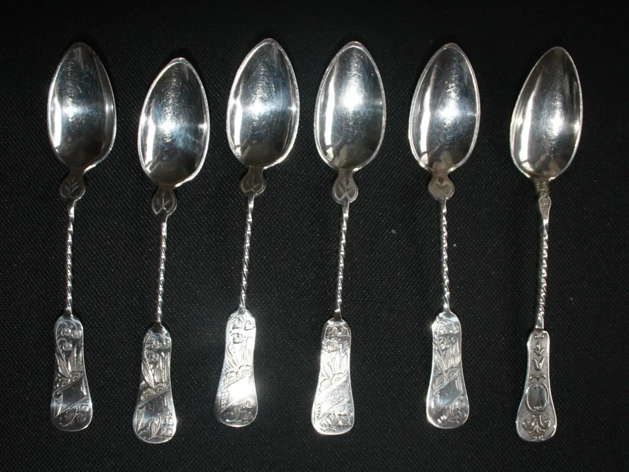 Billede 1 - 6 toddyskeer af sølvplet