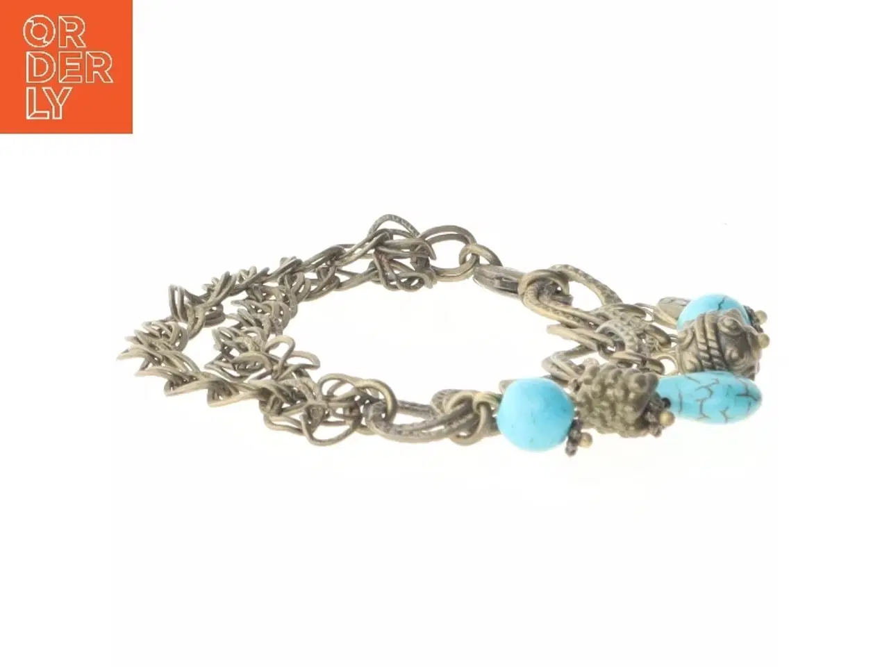 Billede 3 - Armbånd med turkis vedhæng (str. 18 cm)