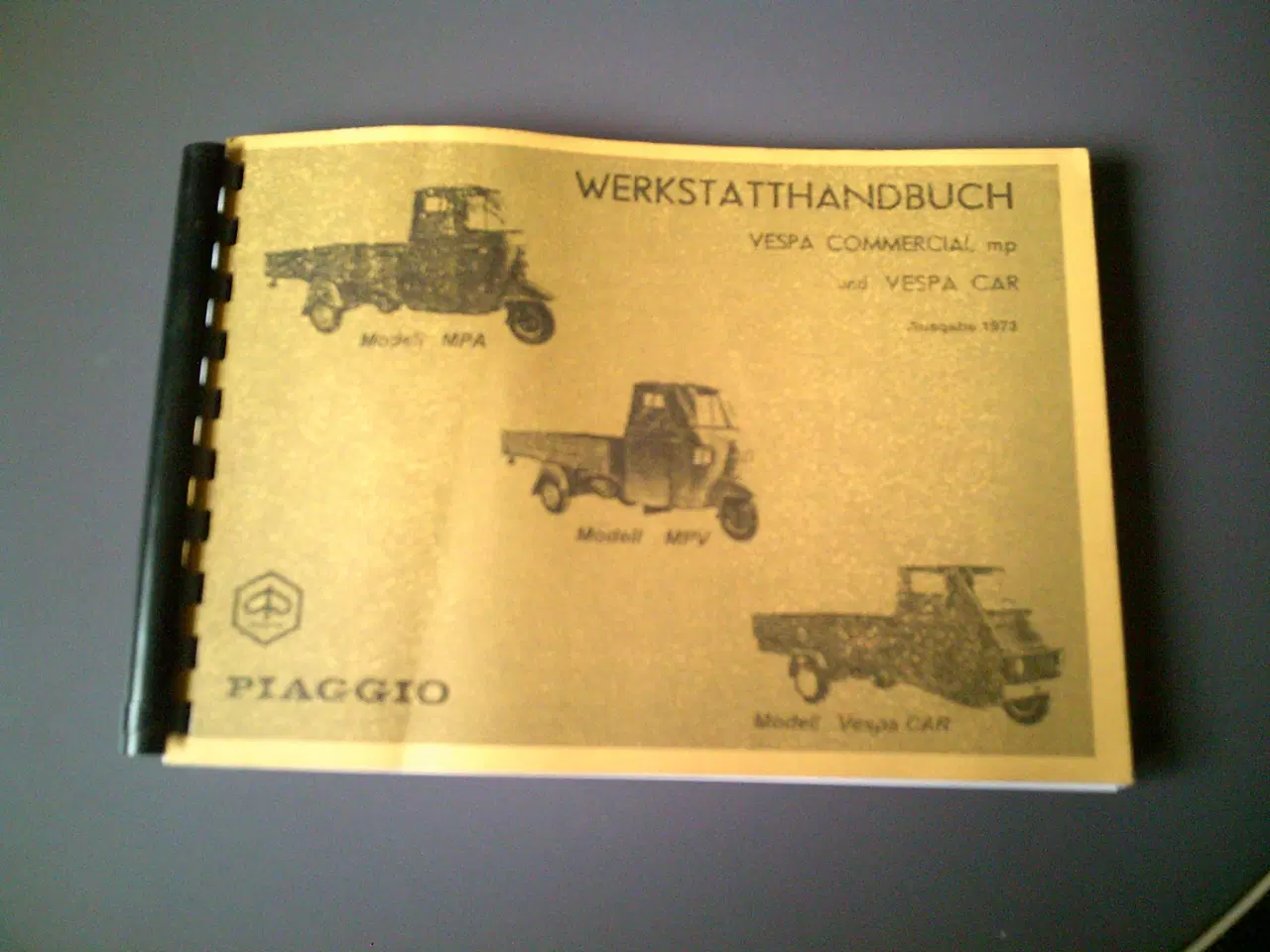 Billede 1 - TUK-TUK APE VÆRKSTEDSHÅNDBOG.