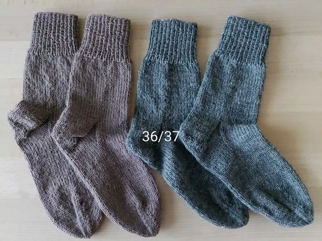 Billede 1 - Uldsokker 36/37 - nye hjemmestrikkede
