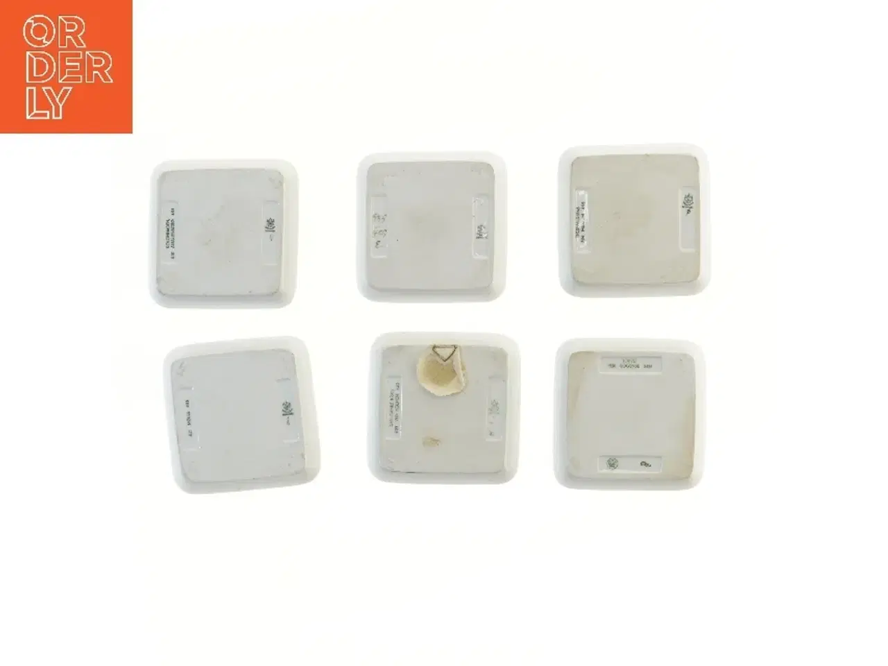 Billede 2 - 6  dekorative porcelænsplatter B&G fra B&G (str. 6 stk 12,5x12,5 cm)