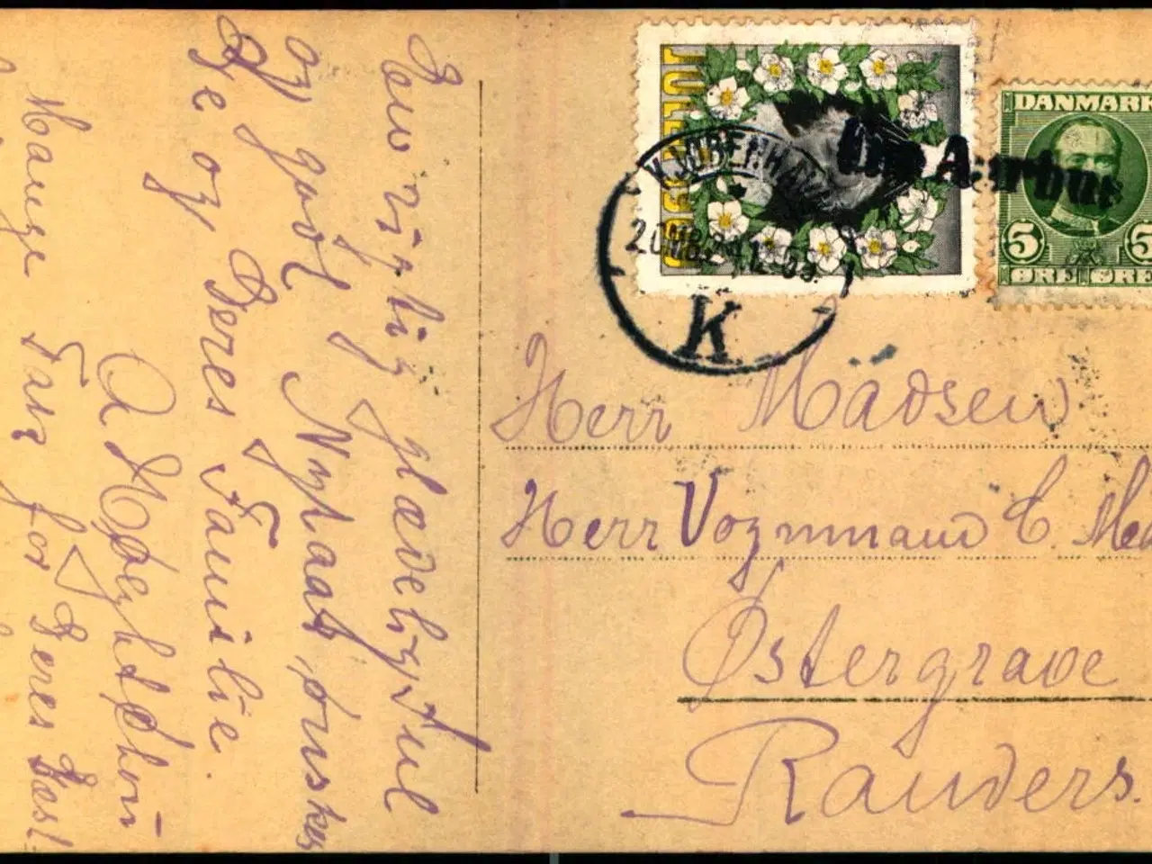 Billede 1 - Fra Aarhus - Postkort 24 - 12 - 09 - Til Randers