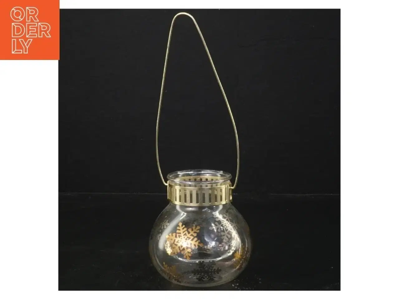 Billede 1 - Holmegaard Glaslanterne med snefnugdesign (str. 9 cm)