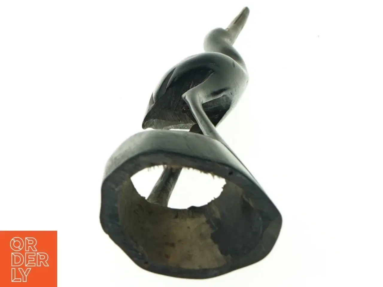 Billede 3 - Udskåret Trane figur i horn (str. 21 x 5 cm)