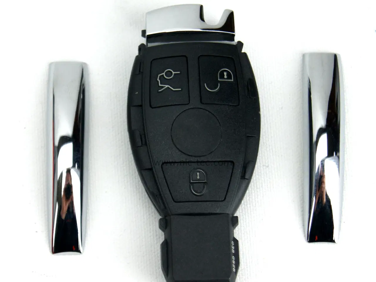 Billede 1 - Bilnøgle reparations kit til Mercedes 3 knaps nøgle hvor printet kan trække ud af bagenden