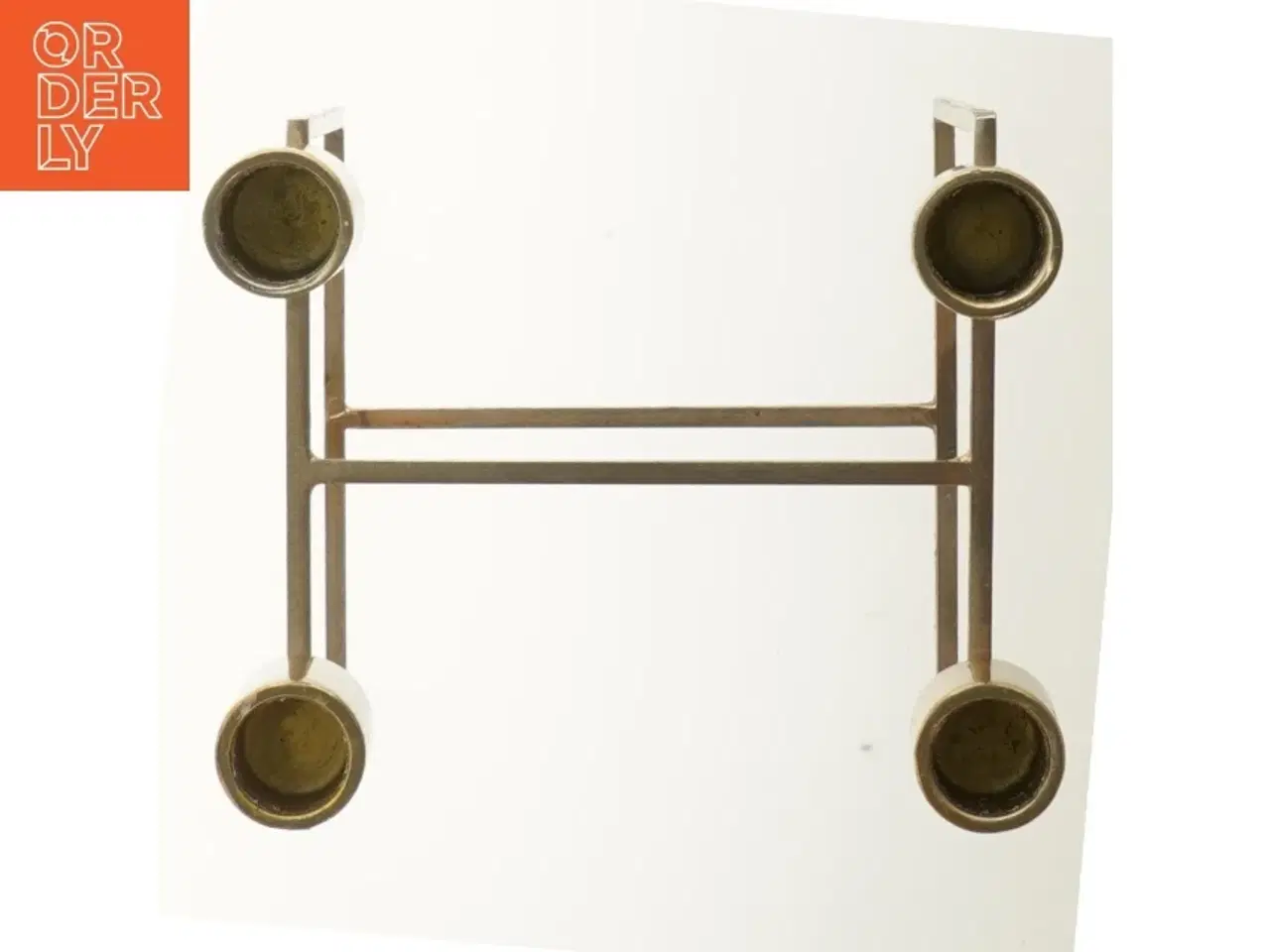 Billede 2 - Firkantet lysestage i guld (str. 19x13,5x13,5 cm)