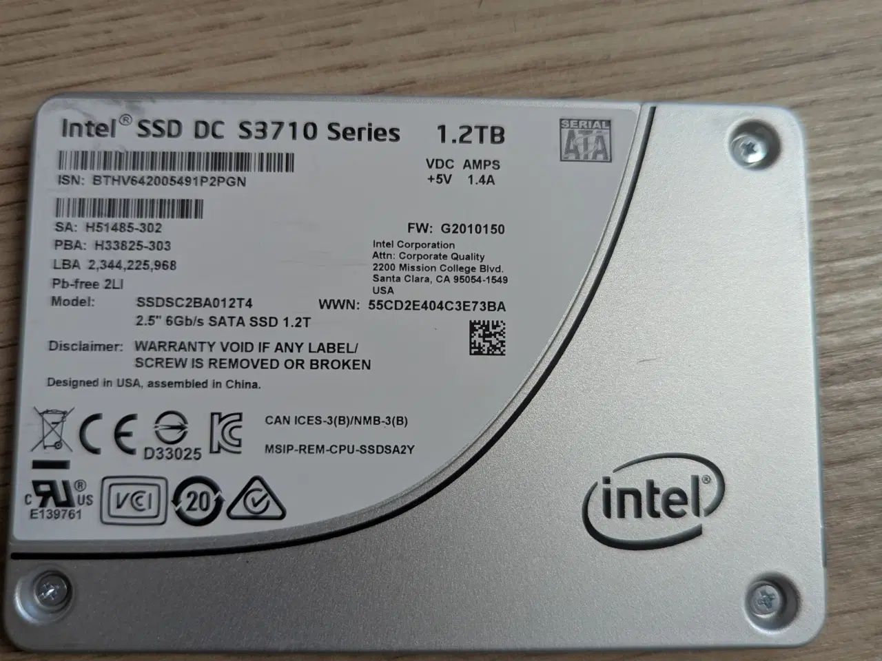 Billede 1 - Intel SSD DC S3710 – 1.2TB Enterprise SATA