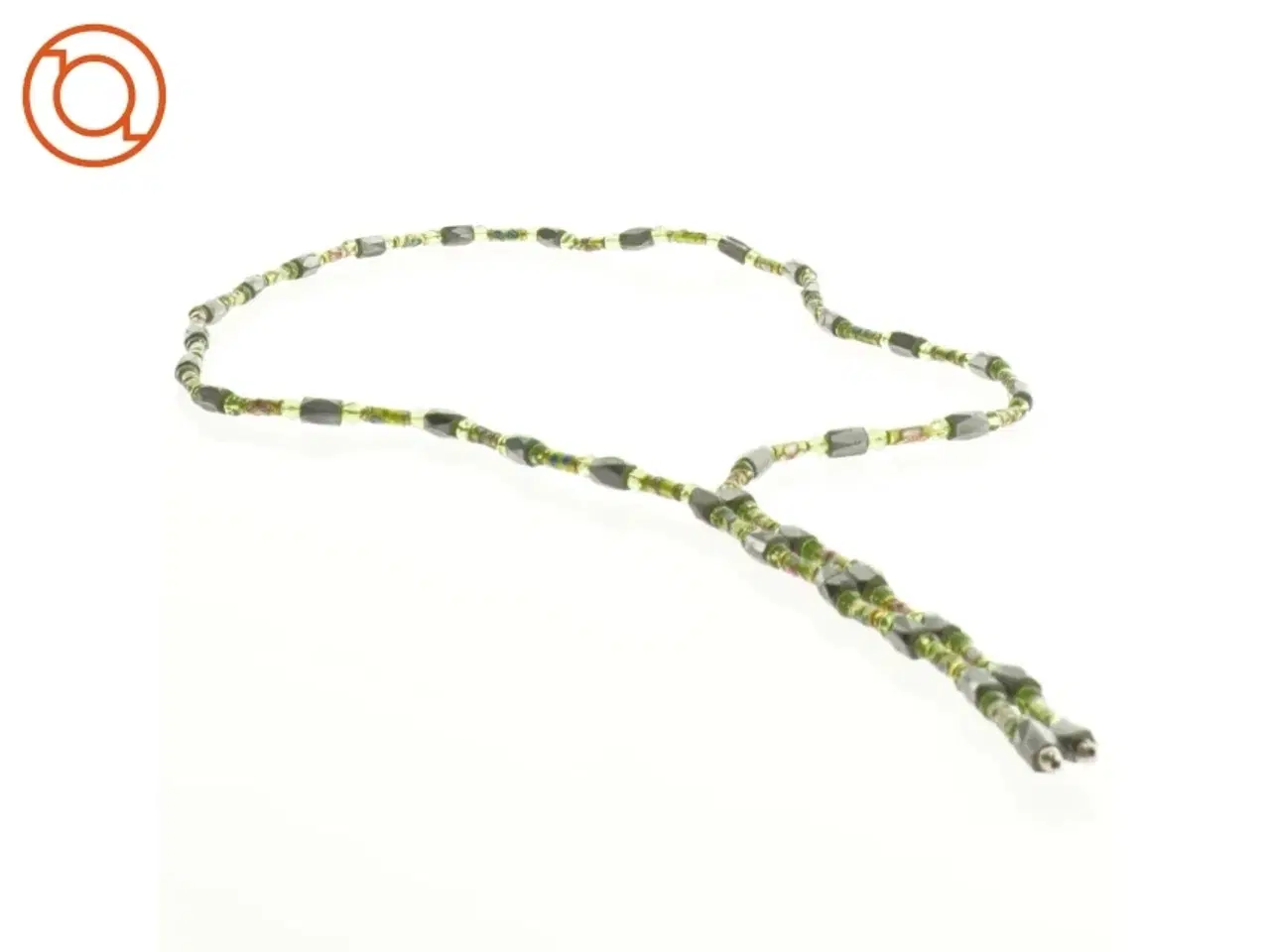 Billede 1 - Magnetsmykke med grønne perler