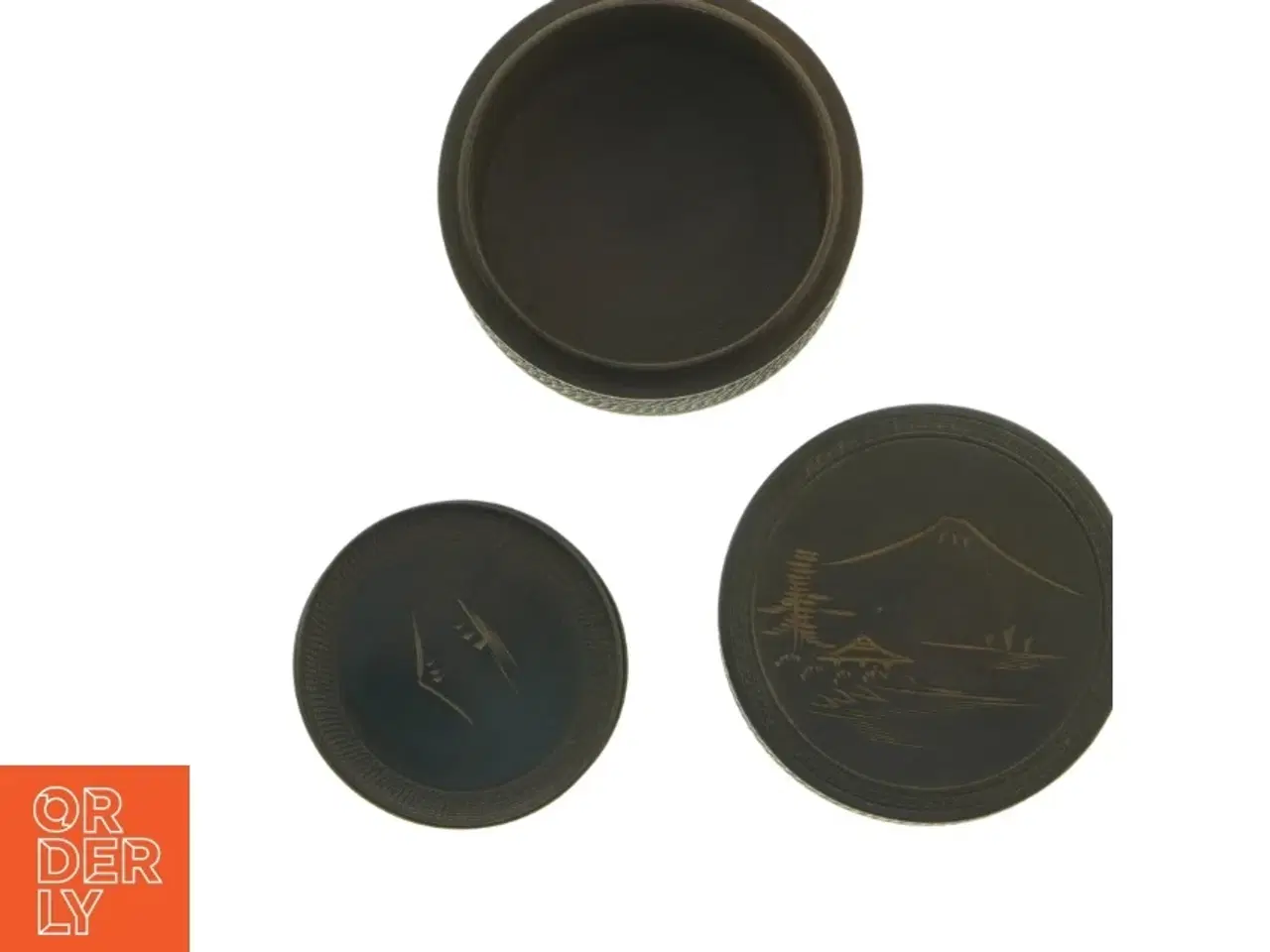 Billede 9 - Sorte lak flaske bakker med japansk design
