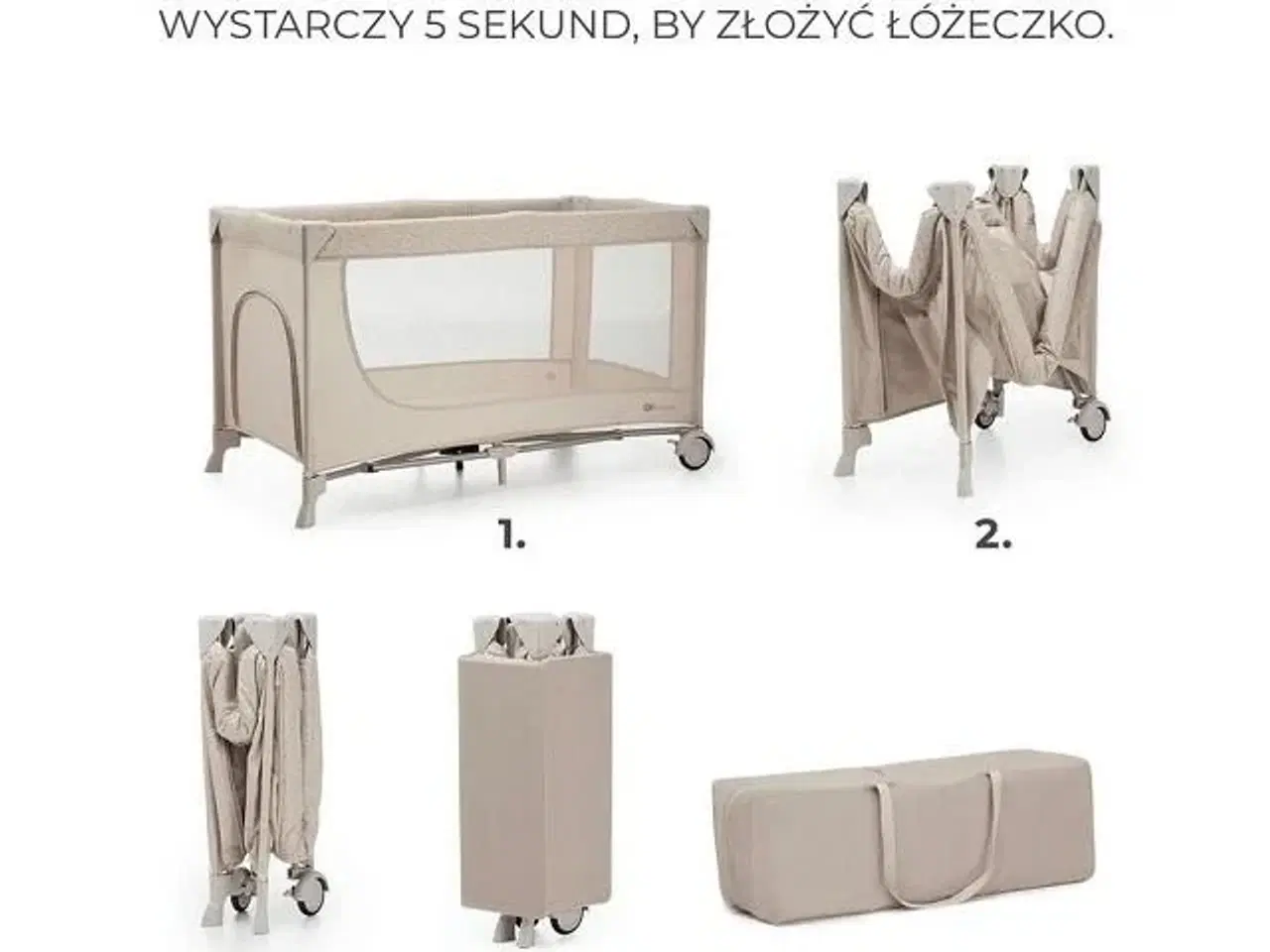 Billede 2 - Rejseseng – Kinderkraft Joy 2, beige