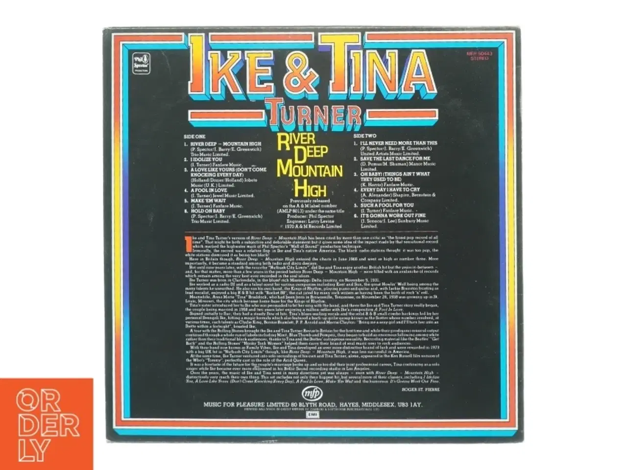 Billede 2 - Ike & Tina Turner - River Deep Mountain High Vinyl LP fra Music For Pleasure (str. 31 x 31 cm)