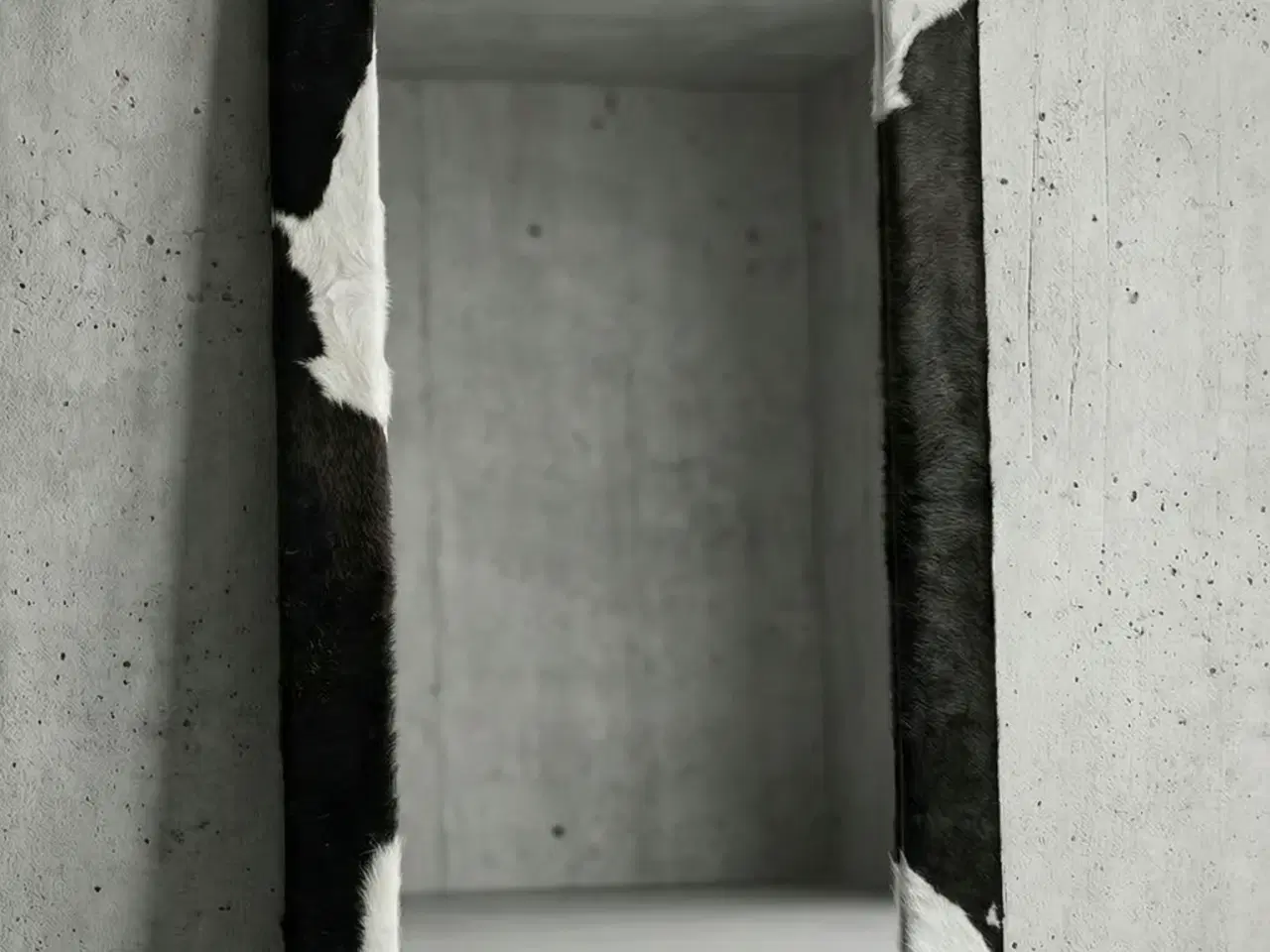 Billede 3 - Spejl med kantbetrukket koskind