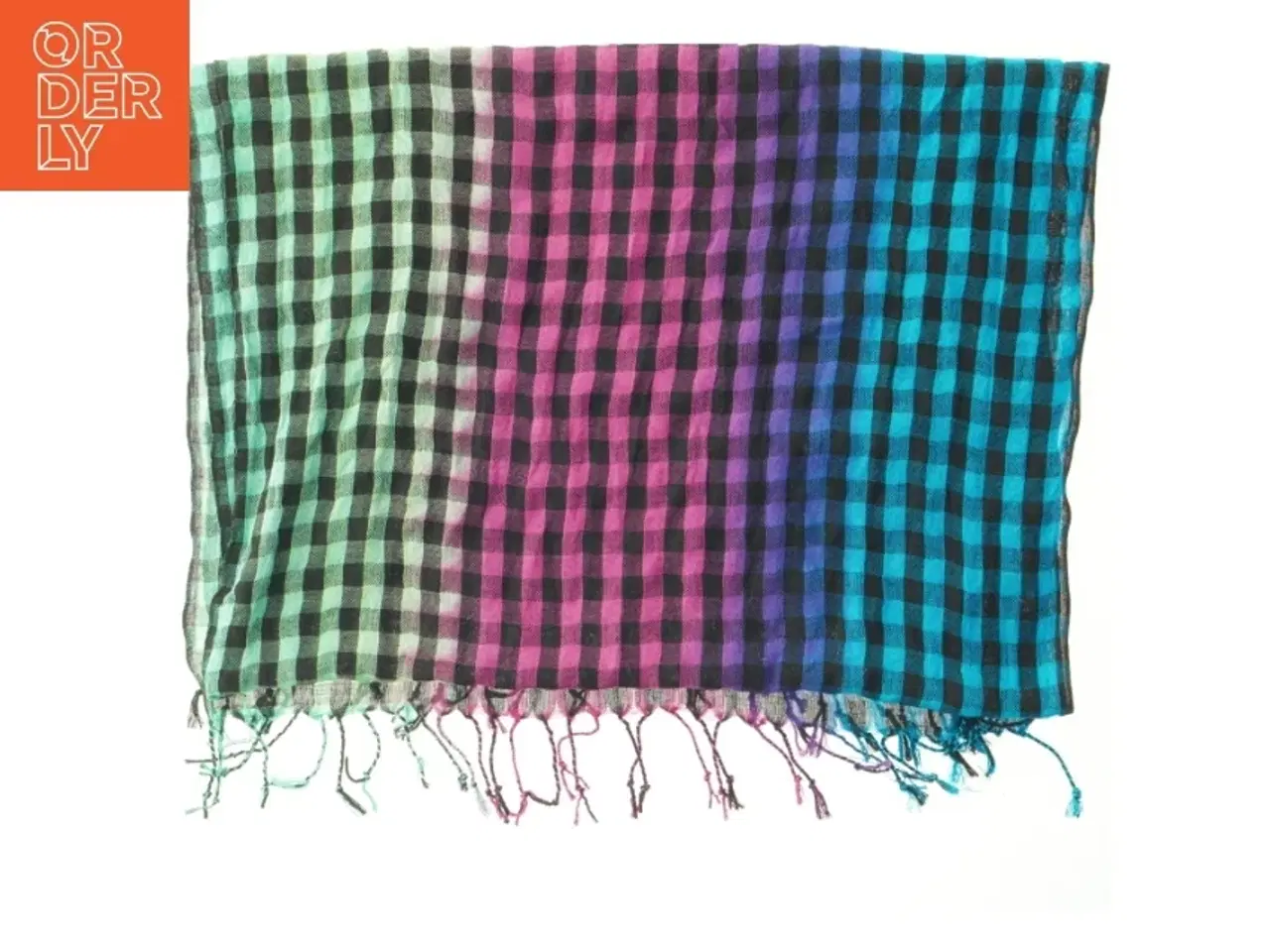 Billede 1 - Tørklæde med tern(str. 160x54 cm) (str. 160x54 cm)