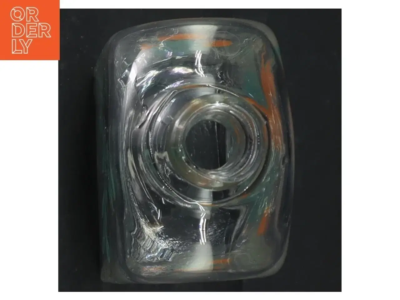 Billede 4 - Dekorativ glasflaske med blomstermotiv (str. H. 21 cm. 9 x. 6 cm)