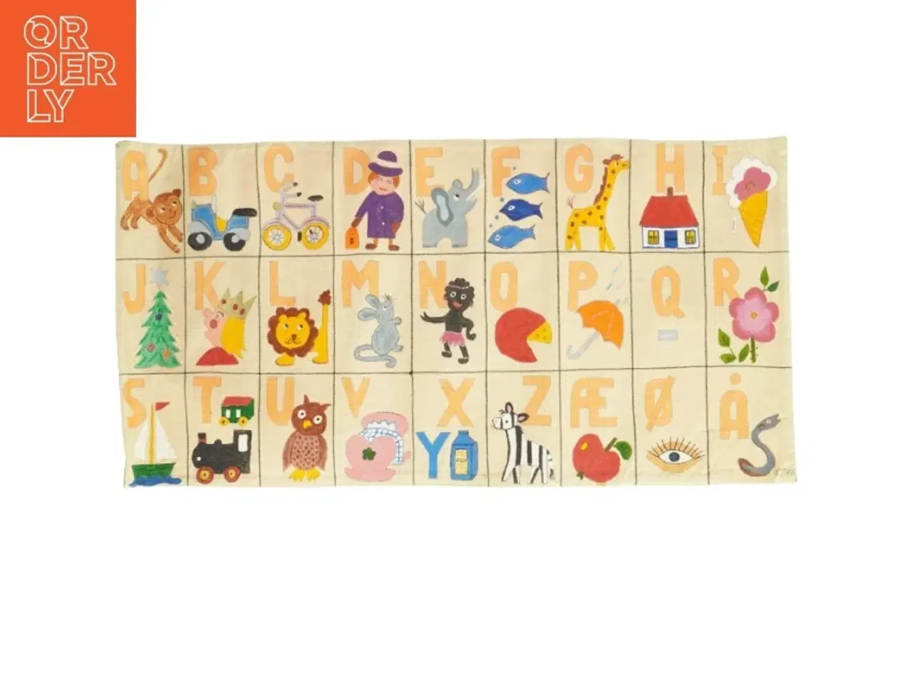 Billede 1 - Børnetæppe med ABC-motiv (str. 64 x 34 cm)