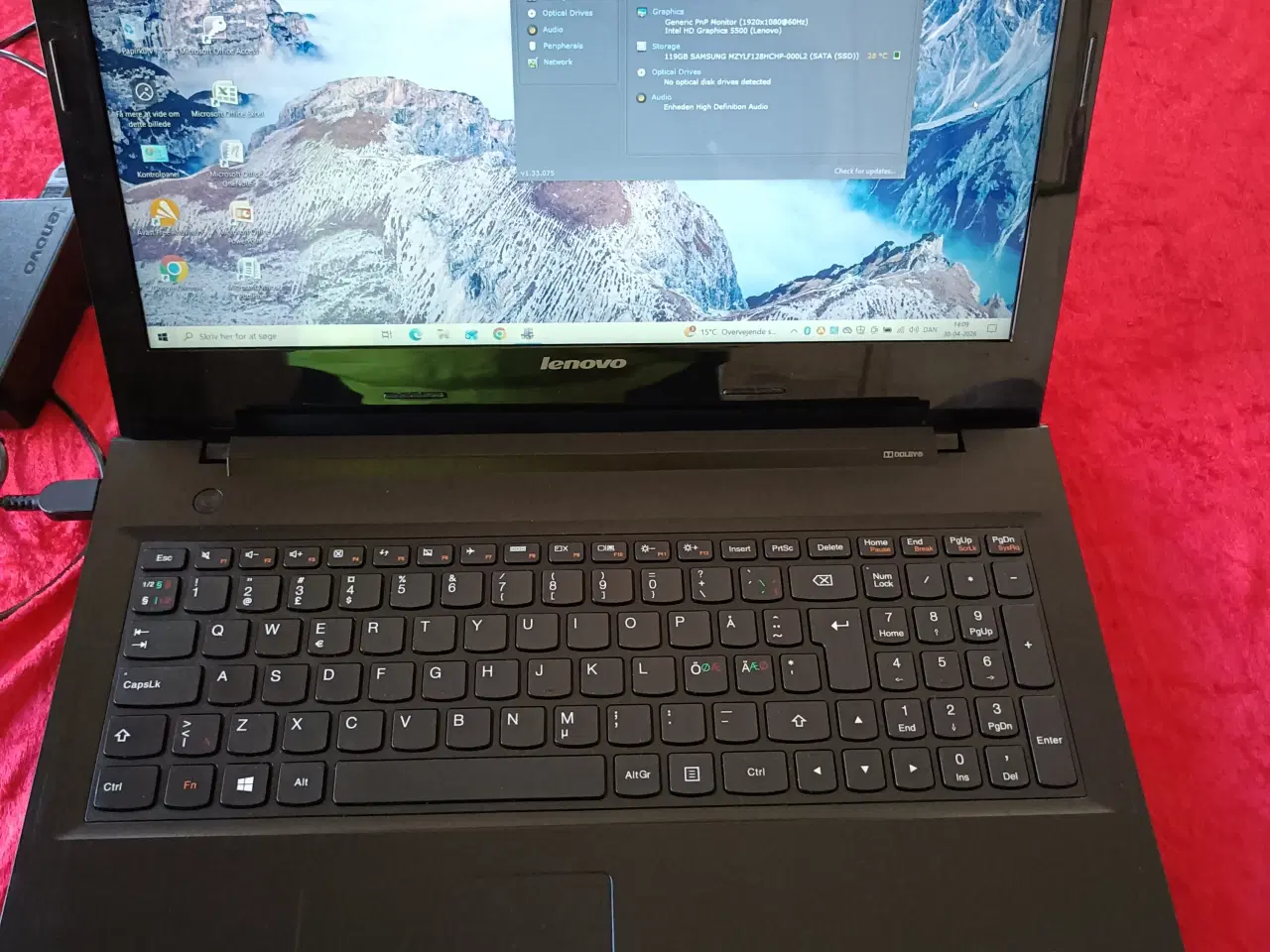 Billede 1 - Lenovo G50-80, Intel 2.0 GHz, 8 GB ram Ssd disk