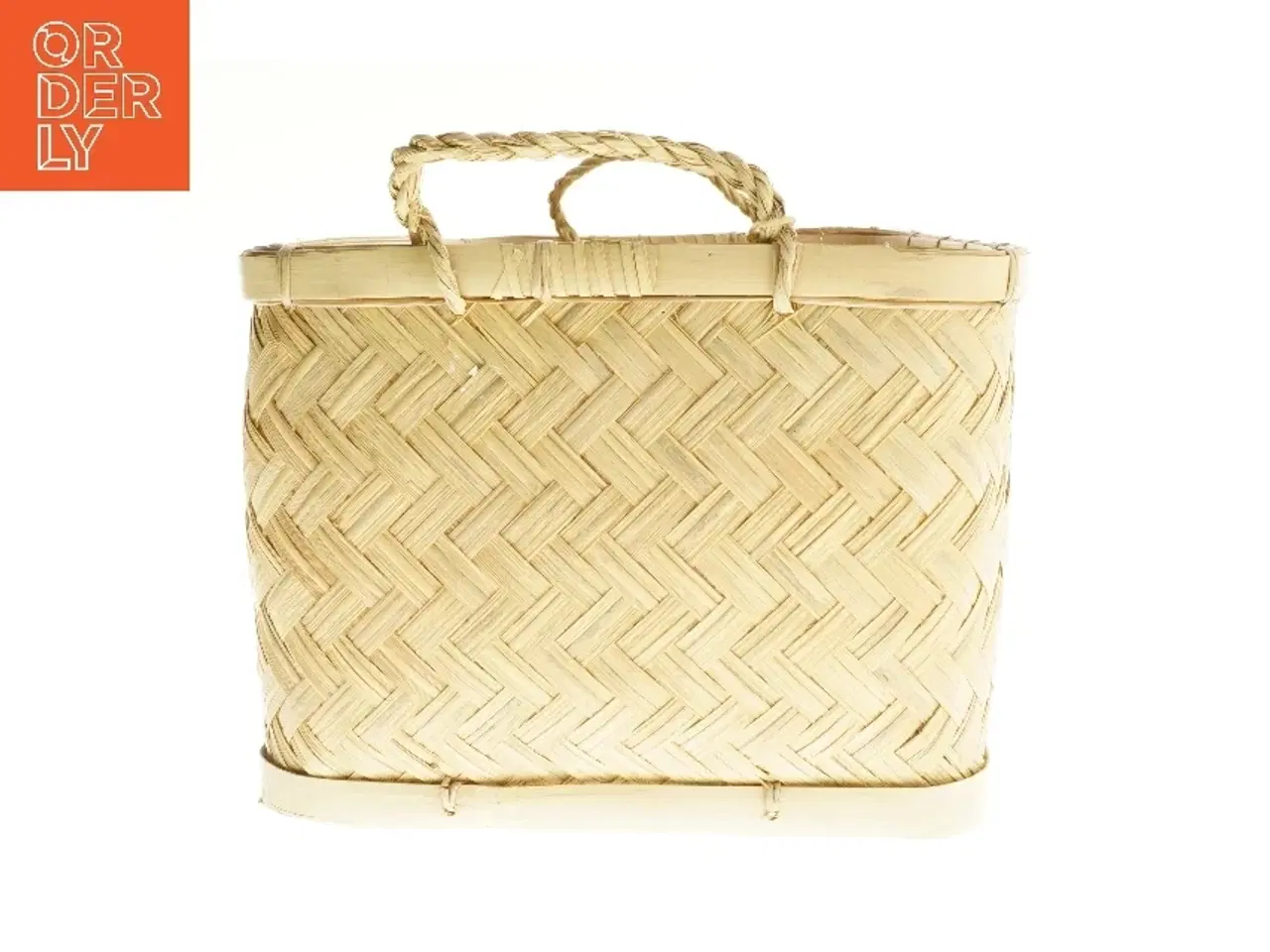 Billede 2 - Flettet opbevaringskurv (str. 19x36x26 cm)