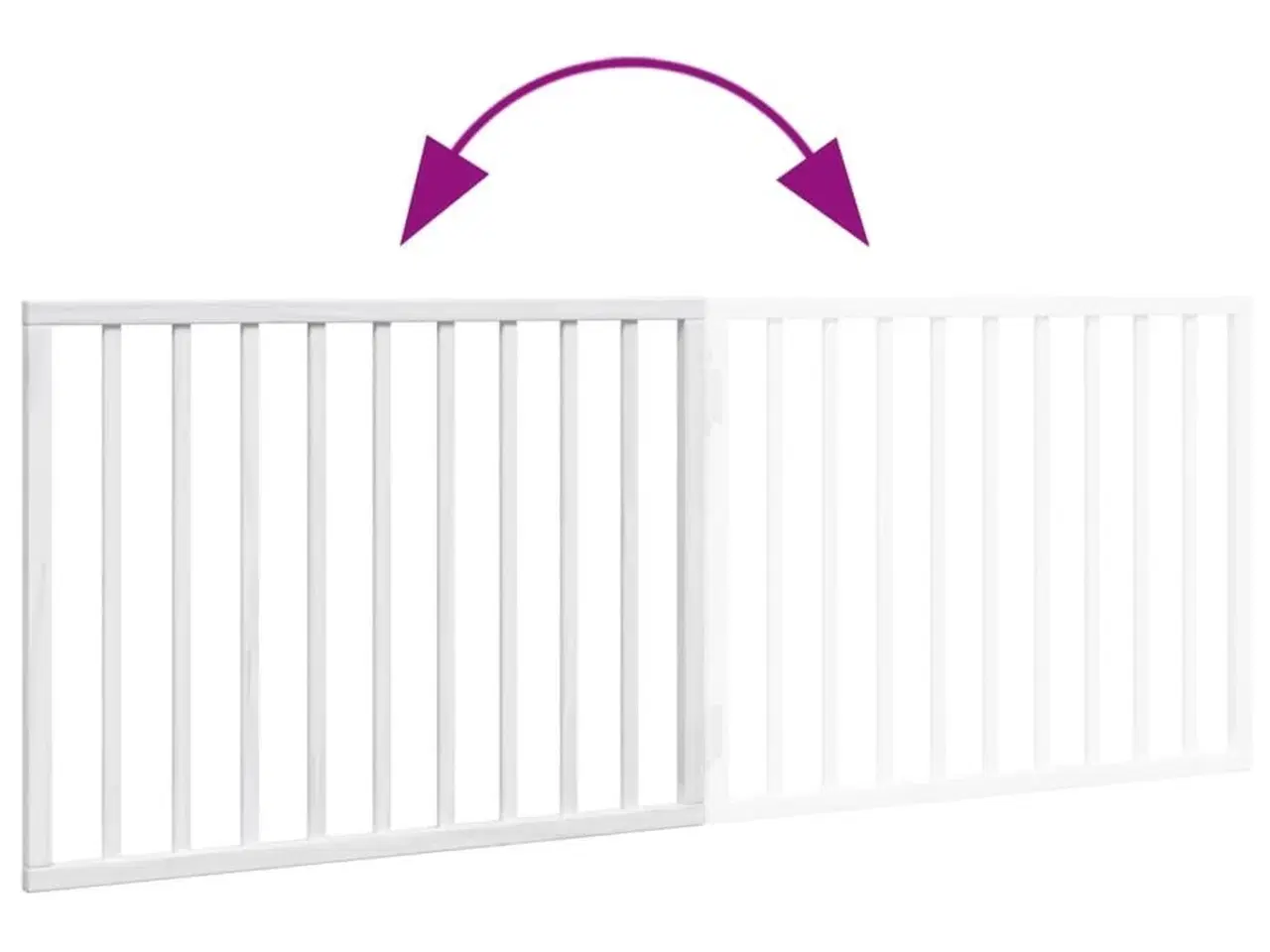 Billede 7 - Hundegitter foldbart 2 paneler hvid 160 cm poppeltræ