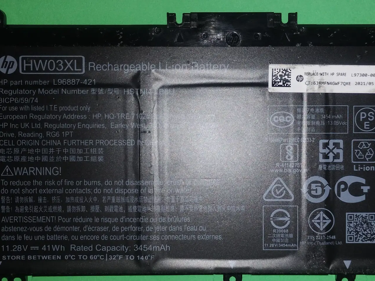 Billede 2 - Labtop batteri HW03XL L97300-005