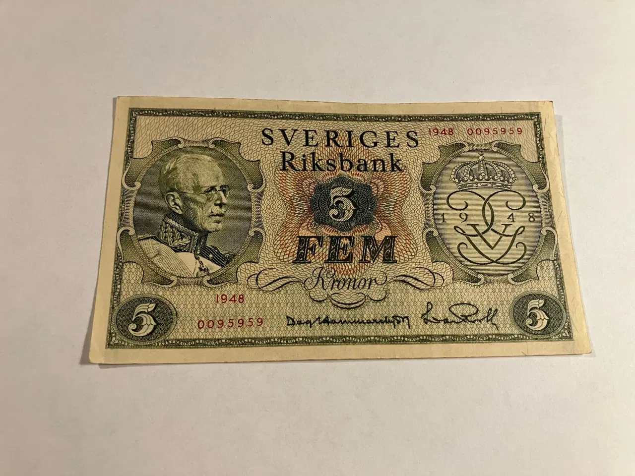 Billede 1 - Fem Kronor Sweden 1948