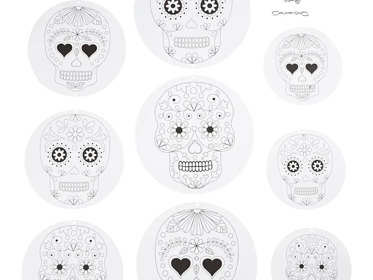Billede 1 - Uro med motiv, diam. 12+15+18 cm, 300 g, hvid, 3sæt/ 1 pk.