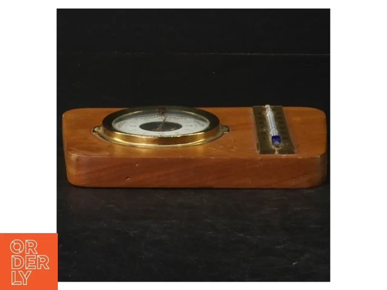 Billede 2 - Barometer og termometer på træplade (str. 16x12 cm)