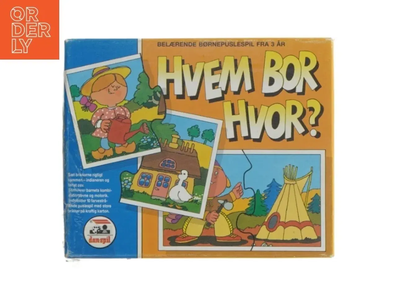 Billede 1 - Hvem Bor Hvor? børnepuslespil fra Dan Spil (str. 18x14,5 cm)