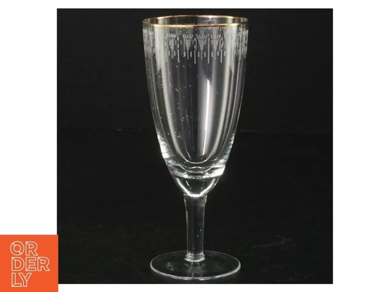 Billede 2 - Vintage champagneglas med guldkant (str. 13,5 cm)